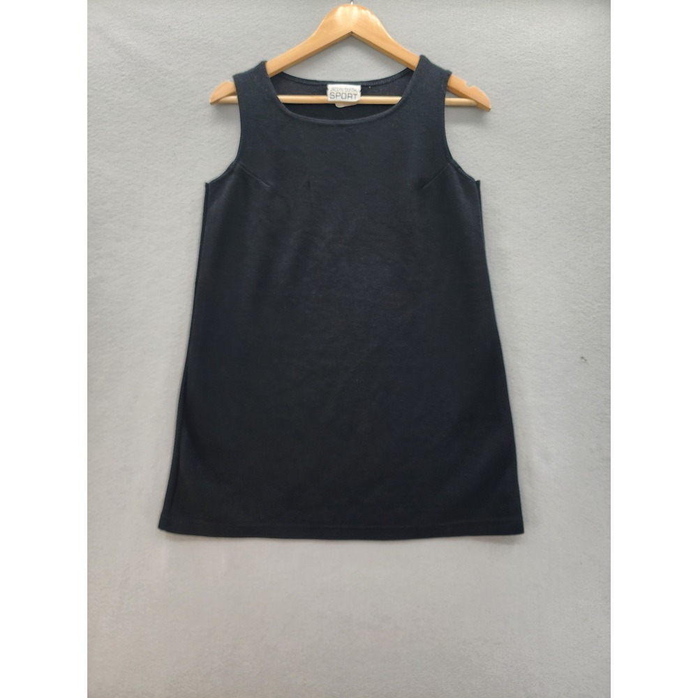 Jaclyn‎ Smith Sport Vintage Black Knit Tank Top Sleeveless Scoop Neck Small USA
